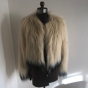 Cynthia Vincent faux fur coat